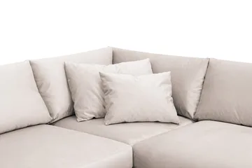 Menard 4-sits Vänstervänd L-formad Djup Schäslongsoffa i Sammet - Beige - Möbler - Soffa - Divansoffa & schäslongsoffa - 4 sits soffa med divan