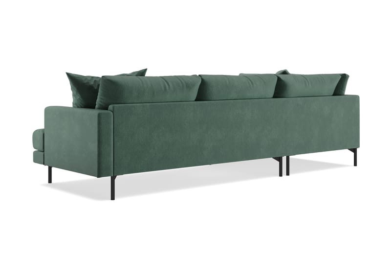 Menard 4-sits Vänstervänd L-formad Djup Schäslongsoffa i Sammet - Mörkgrön - Möbler - Soffa - Divansoffa & schäslongsoffa - 4 sits soffa med divan