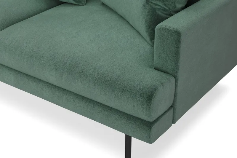 Menard 4-sits Vänstervänd L-formad Djup Schäslongsoffa i Sammet - Mörkgrön - Möbler - Soffa - Divansoffa & schäslongsoffa - 4 sits soffa med divan