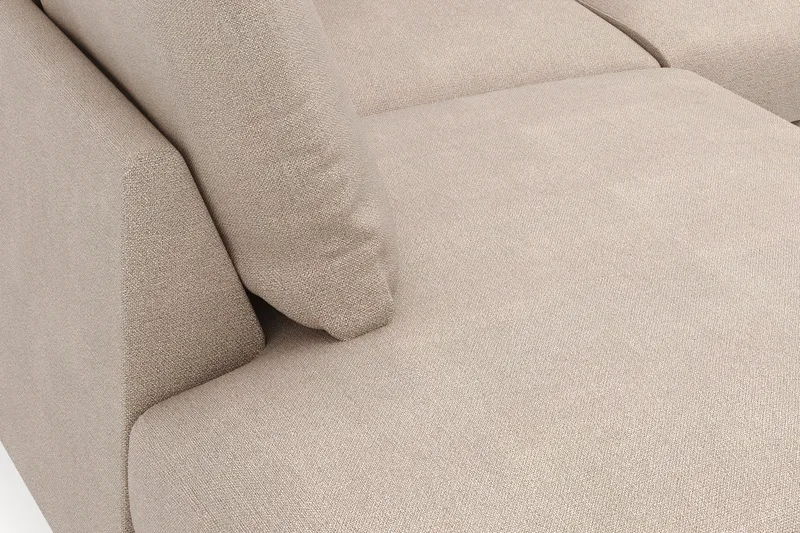 Menard 4-sits Vänstervänd L-formad Djup Schäslongsoffa i Tyg - Beige - Möbler - Soffa - Divansoffa & schäslongsoffa - 4 sits soffa med divan