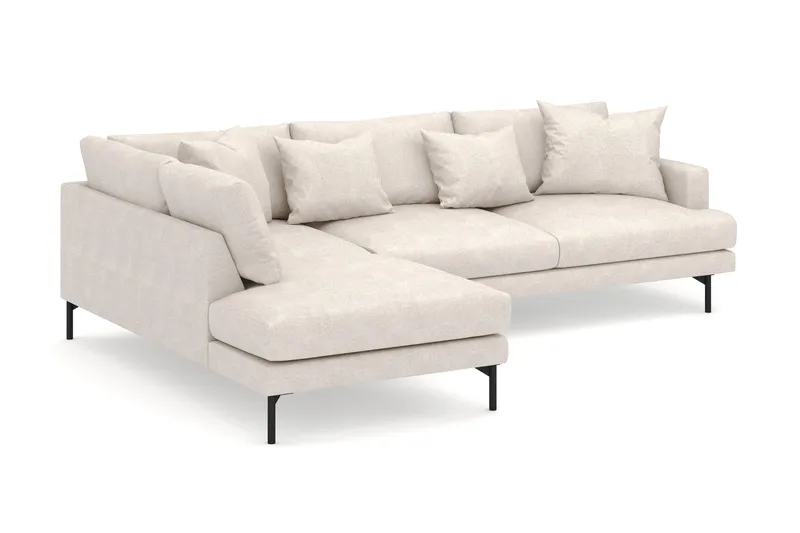 Menard 4-sits Vänstervänd L-formad Djup Schäslongsoffa i Tyg - Beige - Möbler - Soffa - Divansoffa & schäslongsoffa - 4 sits soffa med divan