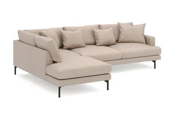 Menard 4-sits Vänstervänd L-formad Djup Schäslongsoffa i Tyg - Beige - Möbler - Soffa - Divansoffa & schäslongsoffa - 4 sits soffa med divan
