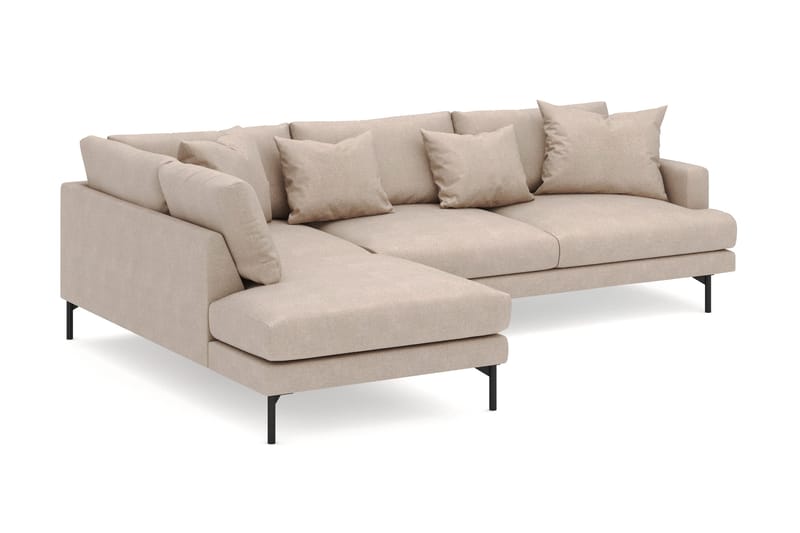 Menard 4-sits Vänstervänd L-formad Djup Schäslongsoffa i Tyg - Beige - Möbler - Soffa - Divansoffa & schäslongsoffa - 4 sits soffa med divan