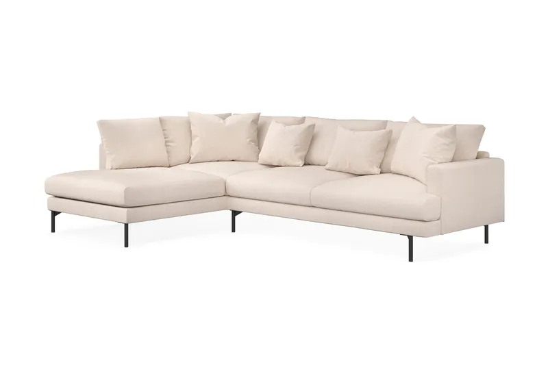 Menard 4-sits Vänstervänd L-formad Djup Schäslongsoffa i Tyg - Beige - Möbler - Soffa - Divansoffa & schäslongsoffa - 4 sits soffa med divan