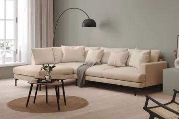 Menard 4-sits Vänstervänd L-formad Djup Schäslongsoffa i Tyg - Beige - Möbler - Soffa - Divansoffa & schäslongsoffa - 4 sits soffa med divan