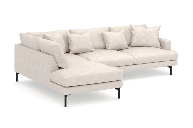 Menard 4-sits Vänstervänd L-formad Djup Schäslongsoffa i Tyg - Beige - Möbler - Soffa - Divansoffa & schäslongsoffa - 4 sits soffa med divan