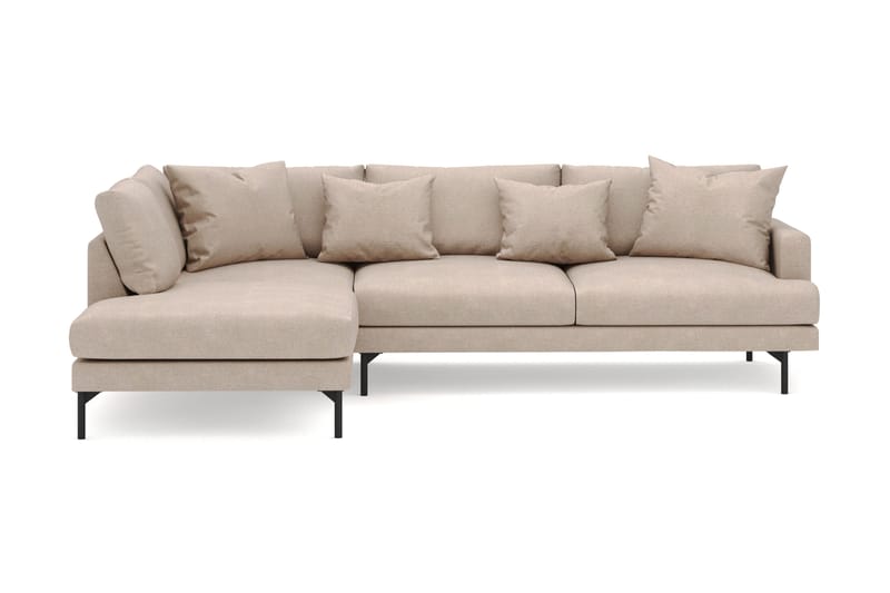 Menard 4-sits Vänstervänd L-formad Djup Schäslongsoffa i Tyg - Beige - Möbler - Soffa - Divansoffa & schäslongsoffa - 4 sits soffa med divan