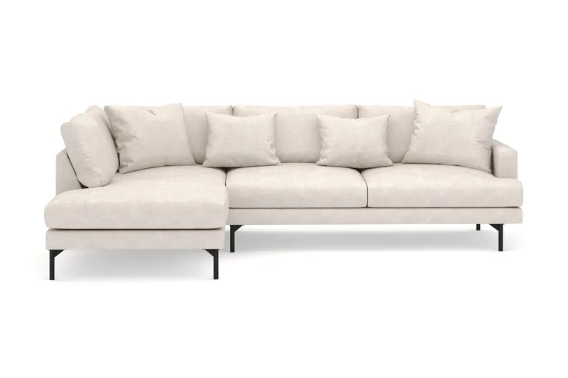 Menard 4-sits Vänstervänd L-formad Djup Schäslongsoffa i Tyg, Beige