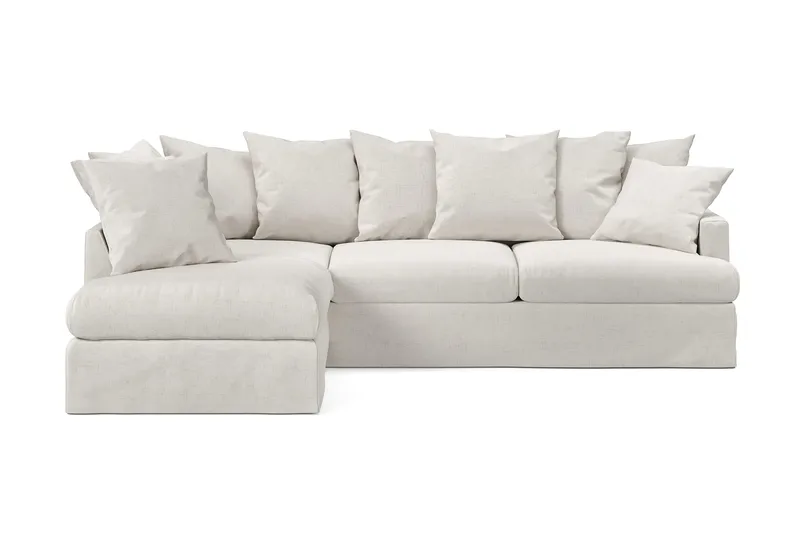 Menard 4-sits Vänstervänd L-formad Djup Schäslongsoffa i Tyg, Beige