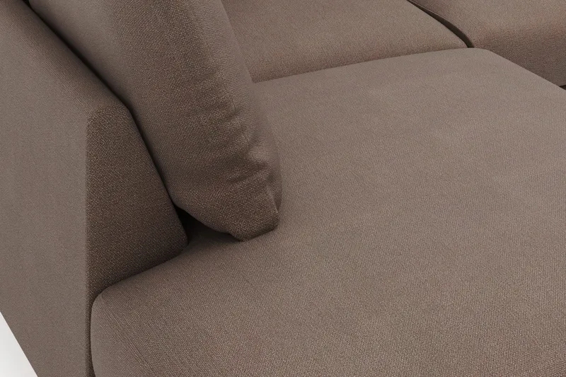 Menard 4-sits Vänstervänd L-formad Djup Schäslongsoffa i Tyg - Brun - Möbler - Soffa - Divansoffa & schäslongsoffa - 4 sits soffa med divan