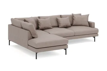 Menard 4-sits Vänstervänd L-formad Djup Schäslongsoffa i Tyg - Brun - Möbler - Soffa - Divansoffa & schäslongsoffa - 4 sits soffa med divan