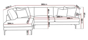 Menard 4-sits Vänstervänd L-formad Djup Schäslongsoffa i Tyg - Brun - Möbler - Soffa - Divansoffa & schäslongsoffa - 4 sits soffa med divan