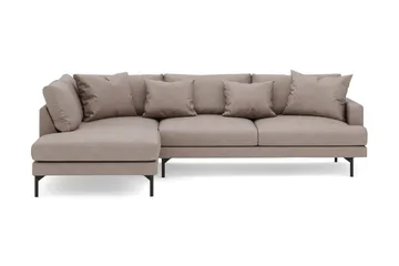 Menard 4-sits Vänstervänd L-formad Djup Schäslongsoffa i Tyg - Brun - Möbler - Soffa - Divansoffa & schäslongsoffa - 4 sits soffa med divan