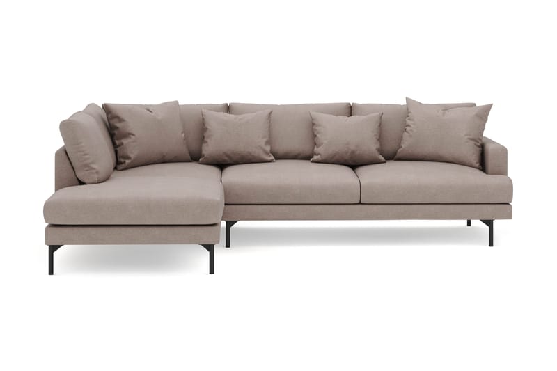Menard 4-sits Vänstervänd L-formad Djup Schäslongsoffa i Tyg - Brun - Möbler - Soffa - Divansoffa & schäslongsoffa - 4 sits soffa med divan
