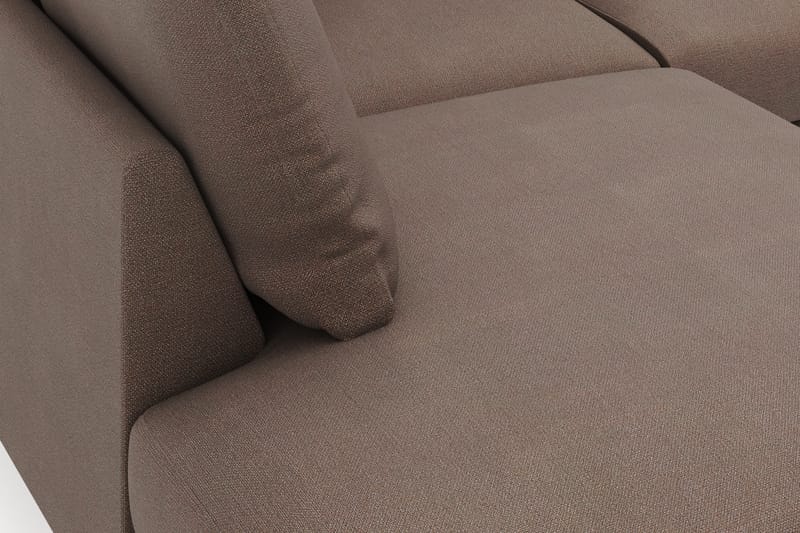 Menard 4-sits Vänstervänd L-formad Djup Schäslongsoffa i Tyg - Brun - Möbler - Soffa - Divansoffa & schäslongsoffa - 4 sits soffa med divan