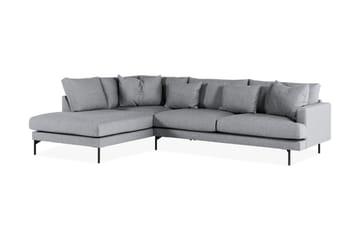 Menard 4-sits Vänstervänd L-formad Djup Schäslongsoffa i Tyg - Grå - Möbler - Soffa - Divansoffa & schäslongsoffa - 4 sits soffa med divan