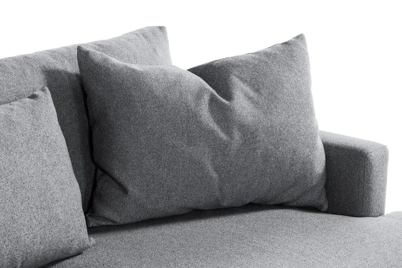 Menard 4-sits Vänstervänd L-formad Djup Schäslongsoffa i Tyg - Grå - Möbler - Soffa - Divansoffa & schäslongsoffa - 4 sits soffa med divan