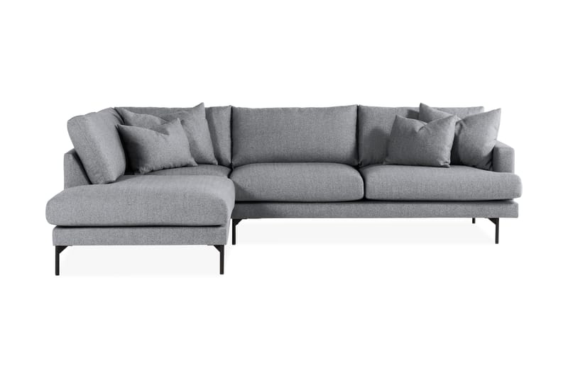 Menard 4-sits Vänstervänd L-formad Djup Schäslongsoffa i Tyg - Grå - Möbler - Soffa - Divansoffa & schäslongsoffa - 4 sits soffa med divan