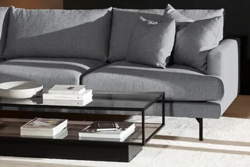 Menard 4-sits Vänstervänd L-formad Djup Schäslongsoffa i Tyg - Grå - Möbler - Soffa - Divansoffa & schäslongsoffa - 4 sits soffa med divan