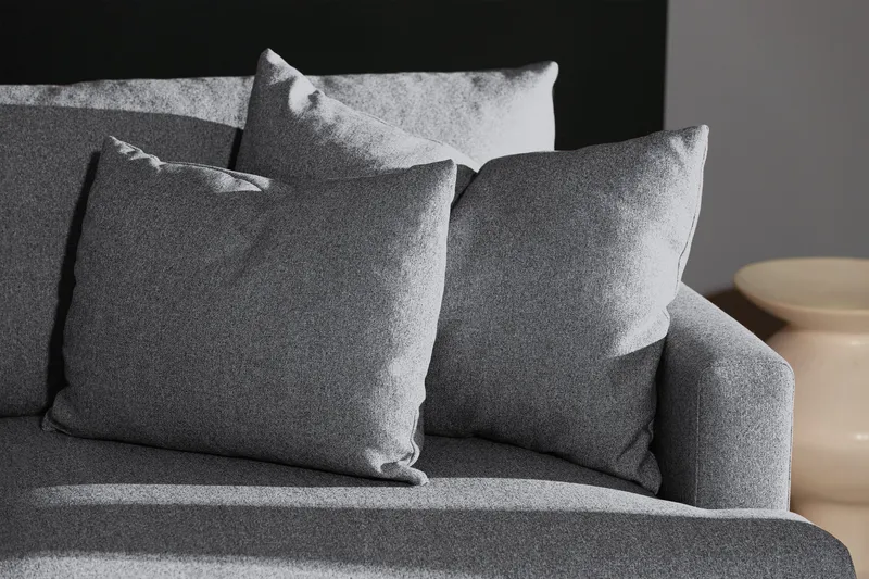 Menard 4-sits Vänstervänd L-formad Djup Schäslongsoffa i Tyg - Grå - Möbler - Soffa - Divansoffa & schäslongsoffa - 4 sits soffa med divan