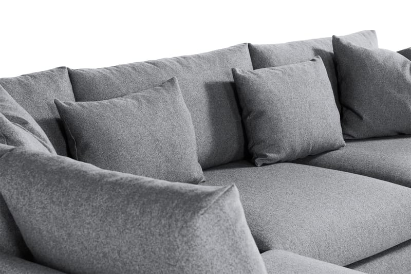 Menard 4-sits Vänstervänd L-formad Djup Schäslongsoffa i Tyg - Grå - Möbler - Soffa - Divansoffa & schäslongsoffa - 4 sits soffa med divan