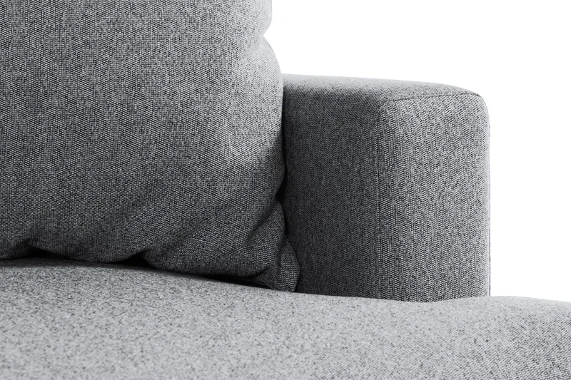 Menard 4-sits Vänstervänd L-formad Djup Schäslongsoffa i Tyg - Grå - Möbler - Soffa - Divansoffa & schäslongsoffa - 4 sits soffa med divan