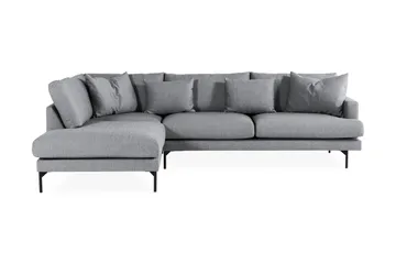 Menard 4-sits Vänstervänd L-formad Djup Schäslongsoffa i Tyg - Grå - Möbler - Soffa - Divansoffa & schäslongsoffa - 4 sits soffa med divan