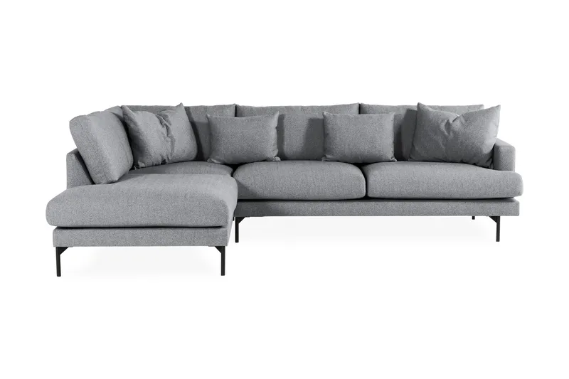Menard 4-sits Vänstervänd L-formad Djup Schäslongsoffa i Tyg - Grå - Möbler - Soffa - Divansoffa & schäslongsoffa - 4 sits soffa med divan