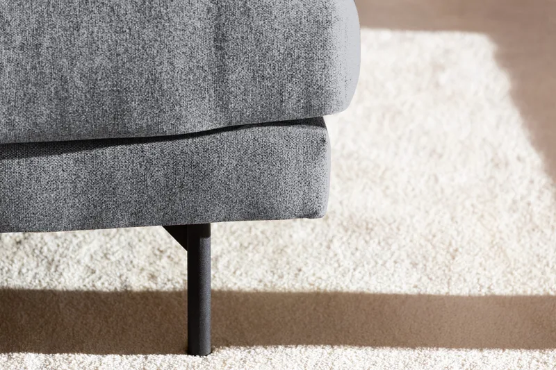 Menard 4-sits Vänstervänd L-formad Djup Schäslongsoffa i Tyg - Grå - Möbler - Soffa - Divansoffa & schäslongsoffa - 4 sits soffa med divan