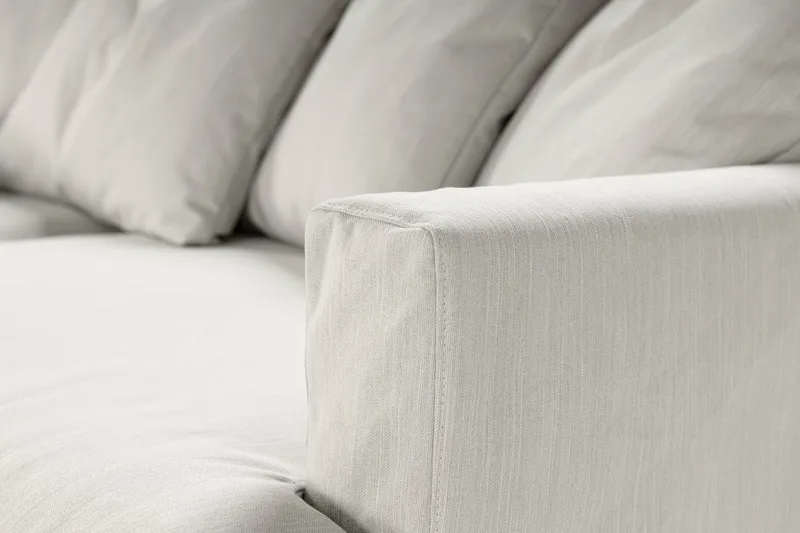 Menard 4-sits Vänstervänd L-formad Djup Schäslongsoffa i Tyg - Ljusgrå - Möbler - Soffa - Divansoffa & schäslongsoffa - 4 sits soffa med divan