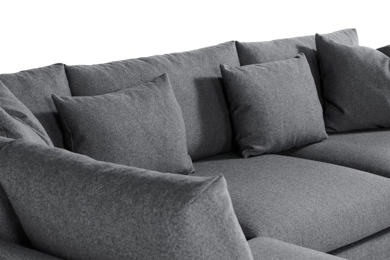 Menard 4-sits Vänstervänd L-formad Djup Schäslongsoffa i Tyg - Mörkgrå - Möbler - Soffa - Divansoffa & schäslongsoffa - 4 sits soffa med divan