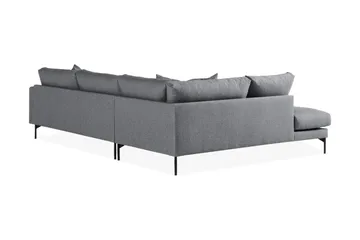 Menard 4-sits Vänstervänd L-formad Djup Schäslongsoffa i Tyg - Mörkgrå - Möbler - Soffa - Divansoffa & schäslongsoffa - 4 sits soffa med divan