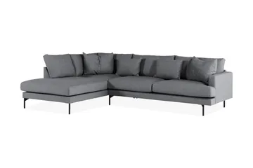 Menard 4-sits Vänstervänd L-formad Djup Schäslongsoffa i Tyg - Mörkgrå - Möbler - Soffa - Divansoffa & schäslongsoffa - 4 sits soffa med divan