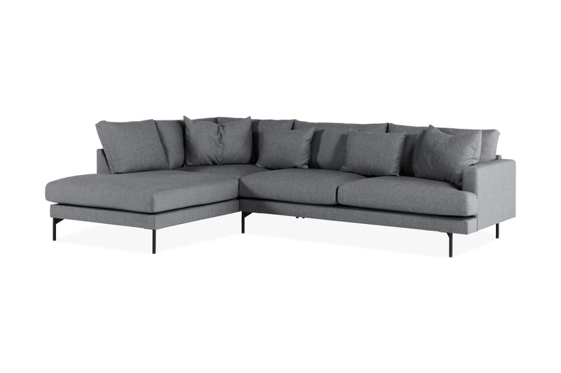 Menard 4-sits Vänstervänd L-formad Djup Schäslongsoffa i Tyg - Mörkgrå - Möbler - Soffa - Divansoffa & schäslongsoffa - 4 sits soffa med divan