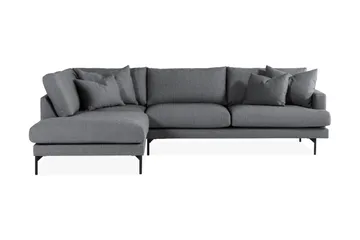Menard 4-sits Vänstervänd L-formad Djup Schäslongsoffa i Tyg - Mörkgrå - Möbler - Soffa - Divansoffa & schäslongsoffa - 4 sits soffa med divan