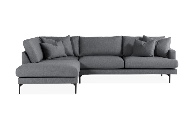 Menard 4-sits Vänstervänd L-formad Djup Schäslongsoffa i Tyg - Mörkgrå - Möbler - Soffa - Divansoffa & schäslongsoffa - 4 sits soffa med divan