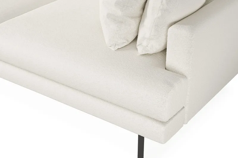 Menard 4-sits Vänstervänd L-formad Schäslongsoffa i Bouclé - Vit - Möbler - Soffa - Divansoffa & schäslongsoffa - 4 sits soffa med divan
