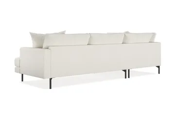Menard 4-sits Vänstervänd L-formad Schäslongsoffa i Bouclé - Vit - Möbler - Soffa - Divansoffa & schäslongsoffa - 4 sits soffa med divan
