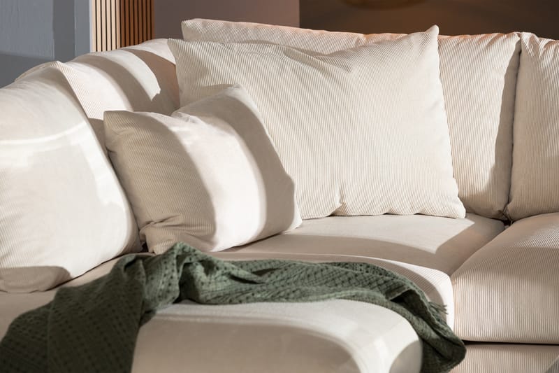 Menard 4-sits Vänstervänd L-formad Schäslongsoffa i Manchester - Beige - Möbler - Soffa - Divansoffa & schäslongsoffa - 4 sits soffa med divan
