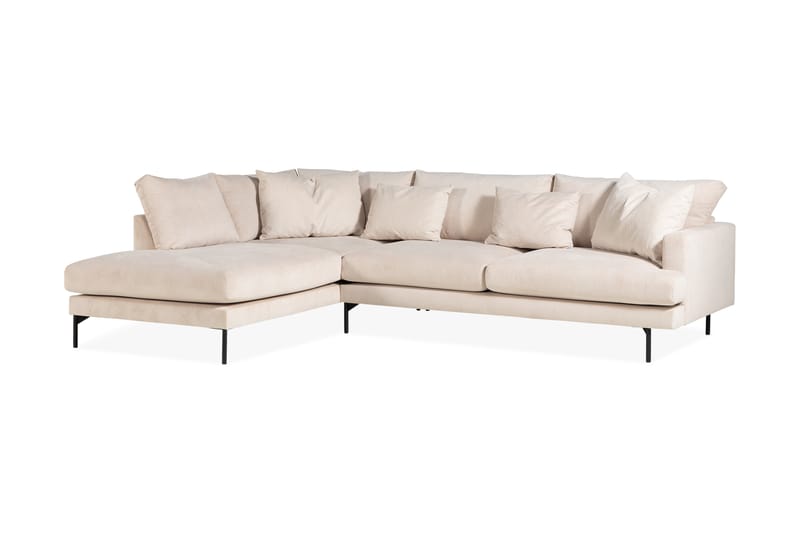 Menard 4-sits Vänstervänd L-formad Schäslongsoffa i Manchester - Beige - Möbler - Soffa - Divansoffa & schäslongsoffa - 4 sits soffa med divan