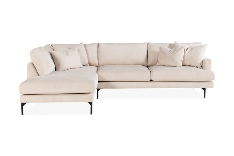 Menard 4-sits Vänstervänd L-formad Schäslongsoffa i Manchester - Beige - Möbler - Soffa - Divansoffa & schäslongsoffa - 4 sits soffa med divan