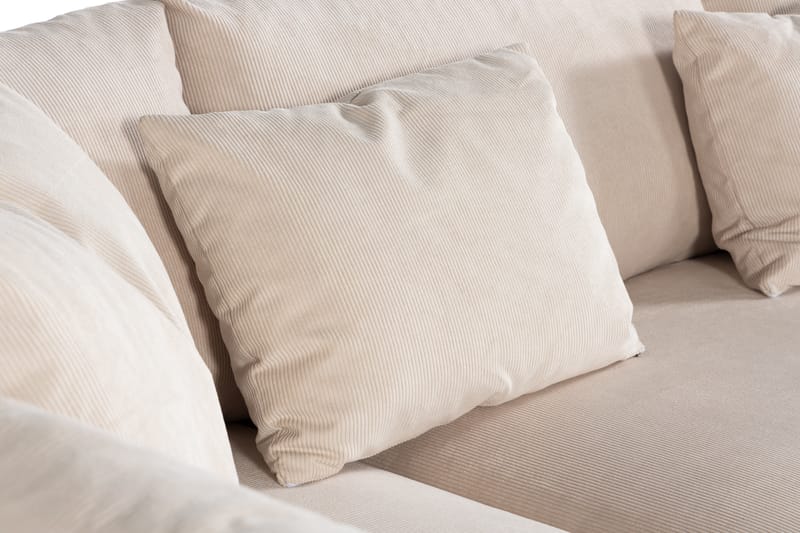 Menard 4-sits Vänstervänd L-formad Schäslongsoffa i Manchester - Beige - Möbler - Soffa - Divansoffa & schäslongsoffa - 4 sits soffa med divan