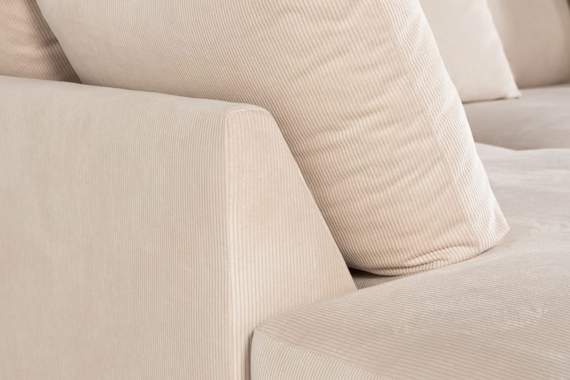 Menard 4-sits Vänstervänd L-formad Schäslongsoffa i Manchester - Beige - Möbler - Soffa - Divansoffa & schäslongsoffa - 4 sits soffa med divan