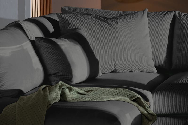 Menard 4-sits Vänstervänd L-formad Schäslongsoffa i Manchester - Grå - Möbler - Soffa - Divansoffa & schäslongsoffa - 4 sits soffa med divan