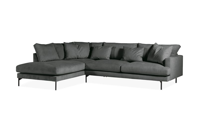 Menard 4-sits Vänstervänd L-formad Schäslongsoffa i Manchester - Grå - Möbler - Soffa - Divansoffa & schäslongsoffa - 4 sits soffa med divan