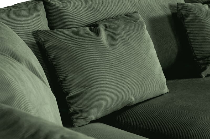 Menard 4-sits Vänstervänd L-formad Schäslongsoffa i Manchester - Grön - Möbler - Soffa - Divansoffa & schäslongsoffa - 4 sits soffa med divan