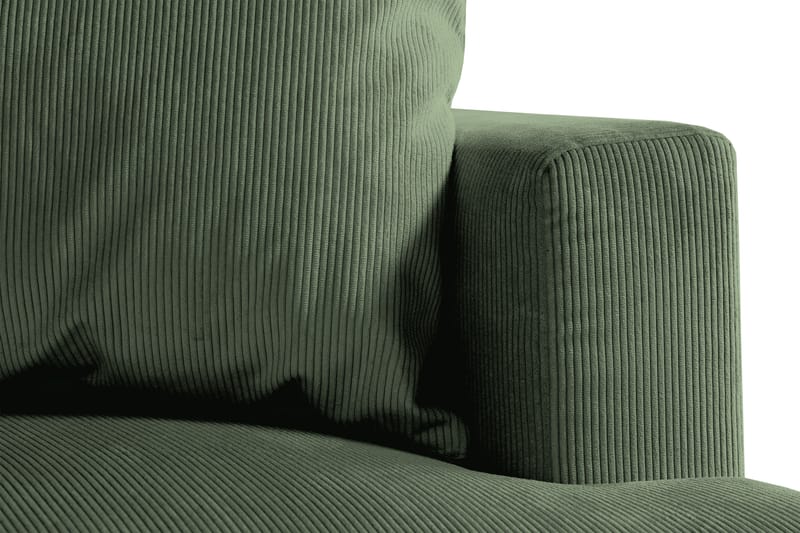 Menard 4-sits Vänstervänd L-formad Schäslongsoffa i Manchester - Grön - Möbler - Soffa - Divansoffa & schäslongsoffa - 4 sits soffa med divan