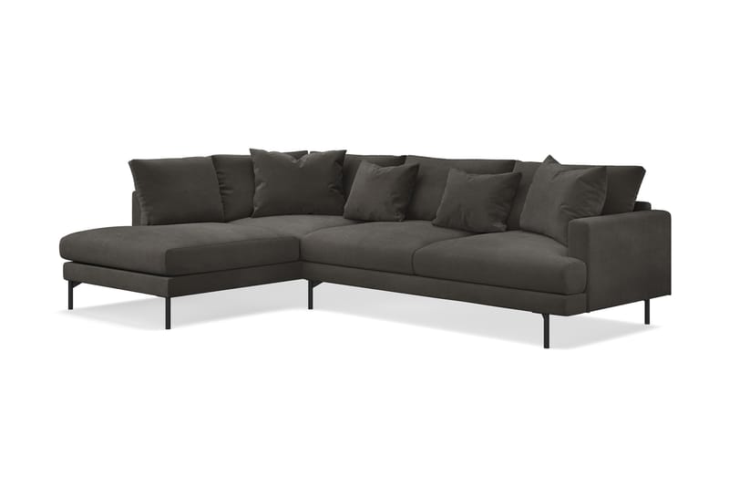 Menard 4-sits Vänstervänd L-formad Schäslongsoffa i Manchester - Mörkgrå - Möbler - Soffa - Divansoffa & schäslongsoffa - 4 sits soffa med divan