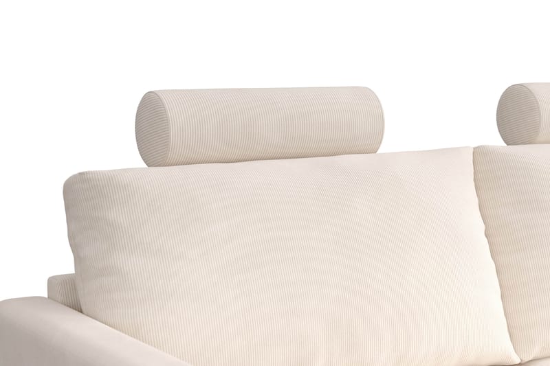Menard 4-sits Vänstervänd L-formad Schäslongsoffa i Manchester med 2 Nackkuddar - Beige - Möbler - Soffa - Divansoffa & schäslongsoffa - 4 sits soffa med divan