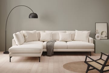 Menard 4-sits Vänstervänd L-formad Schäslongsoffa i Sammet - Krämvit - Möbler - Soffa - Divansoffa & schäslongsoffa - 4 sits soffa med divan